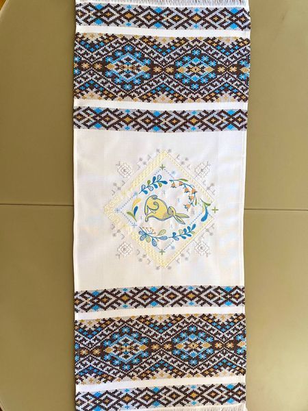 Великодній рушник для кошика з машинною вишивкою &laquo;Зайчик&raquo;,  93&times;38 см 51198 фото