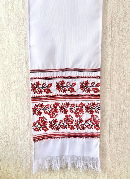 Рушник весільний вишитий з квітами (машинна вишивка) 170 см 40973 фото