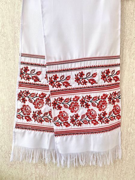 Рушник весільний вишитий з квітами (машинна вишивка) 170 см 40973 фото