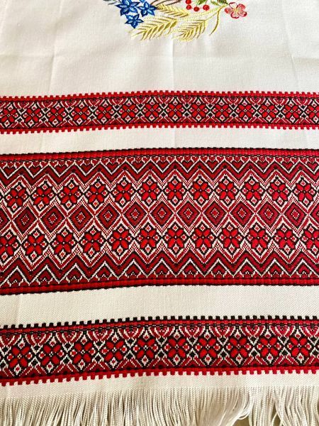 Великодній рушник для кошика з писанками та квітковою вишивкою, 80&times;31 см 67858 фото